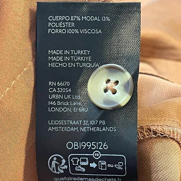 Anthropologie Sleeveless V-Neck Pinafore Romper Size Medium in Brown NEW - Picture 10 of 10